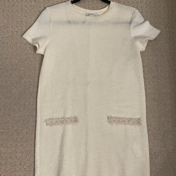 ZARA Tweed Dress with Pearls - Picture 3 of 4